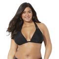 Plus Size Women's Beach Babe Triangle Bikini Top by Swimsuits For All in Black (Size 18)