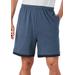 Men's Big & Tall Layered Look Lightweight Jersey Shorts by KingSize in Heather Slate Blue (Size 3XL)