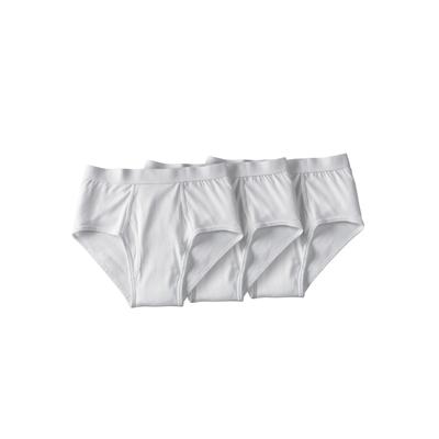 Men's Big & Tall Classic Cotton Briefs 3-Pack by KingSize in White (Size 4XL) Underwear
