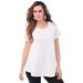 Plus Size Women's Swing Ultimate Tee with Keyhole Back by Roaman's in White (Size S) Short Sleeve T-Shirt