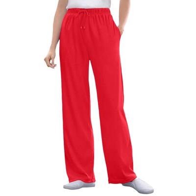 Plus Size Women's Sport Knit Straight Leg Pant by Woman Within in Vivid Red (Size 2X)
