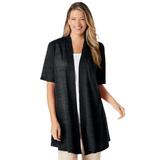 Plus Size Women's Lightweight Open Front Cardigan by Woman Within in Black (Size 2X) Sweater