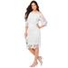 Plus Size Women's Off-The-Shoulder Lace Dress by Roaman's in White (Size 16 W)