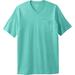 Men's Big & Tall Shrink-Less™ Lightweight Longer-Length V-neck T-shirt by KingSize in Tidal Green (Size XL)