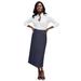 Plus Size Women's True Fit Stretch Denim Midi Skirt by Jessica London in Indigo (Size 20 W)