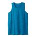 Men's Big & Tall Heavyweight Cotton Tank by KingSize in Classic Teal Marl (Size 5XL)