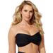 Plus Size Women's Valentine Ruched Bandeau Bikini Top by Swimsuits For All in Black (Size 12)