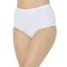 Plus Size Women's Shirred High Waist Swim Brief by Swimsuits For All in White (Size 10)