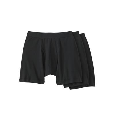 Men's Big & Tall Cotton Cycle Briefs 3-Pack by KingSize in Black (Size 6XL) Underwear