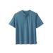 Men's Big & Tall Shrink-Less™ Lightweight Henley T-Shirt by KingSize in Heather Slate Blue (Size XL) Henley Shirt