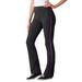 Plus Size Women's Stretch Cotton Side-Stripe Bootcut Pant by Woman Within in Black Plum Purple (Size 2X)