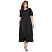 Plus Size Women's Button-Front Essential Dress by Woman Within in Black (Size 6X)