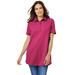 Plus Size Women's Perfect Short-Sleeve Polo Shirt by Woman Within in Raspberry Sorbet (Size 6X)