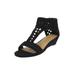 Wide Width Women's The Harper Sandal by Comfortview in Black (Size 10 W)