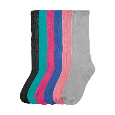 Plus Size Women's 6-Pack Rib Knit Socks by Comfort Choice in Bright Pack (Size 1X) Tights