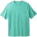 Men's Big & Tall Shrink-Less™ Lightweight Pocket Crewneck T-Shirt by KingSize in Tidal Green (Size 2XL)