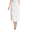 Plus Size Women's True Fit Stretch Denim Midi Skirt by Jessica London in White (Size 16 W)