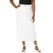 Plus Size Women's Tummy Control Bi-Stretch Midi Skirt by Jessica London in White (Size 16 W)