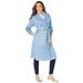 Plus Size Women's Denim Trench Coat by Roaman's in Light Stonewash (Size 12)