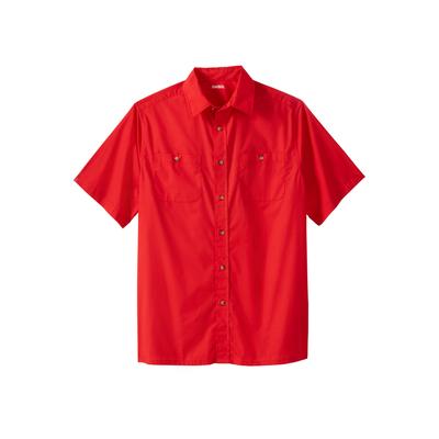 Men's Big & Tall Short-Sleeve Pocket Sport Shirt by KingSize in True Red (Size L)