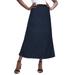 Plus Size Women's Stretch Denim Jegging Skirt by Jessica London in Indigo (Size 24) Flared Stretch Denim w/ Vertical Seams