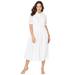 Plus Size Women's Eyelet Shirt Dress by Jessica London in White (Size 26 W)