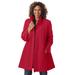 Plus Size Women's Fleece Swing Funnel-Neck Coat by Woman Within in Classic Red (Size 4X)