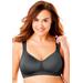 Plus Size Women's Microfiber Wireless Lightly Padded T-Shirt by Comfort Choice in Black (Size 40 C) Bra