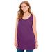 Plus Size Women's Perfect Sleeveless Shirred U-Neck Tunic by Woman Within in Plum Purple (Size 22/24)