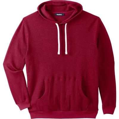Men's Big & Tall Waffle-Knit Thermal Hoodie by KingSize in Heather Rich Burgundy (Size 2XL)