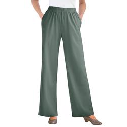 Plus Size Women's 7-Day Knit Wide-Leg Pant by Woman Within in Pine (Size L)