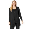 Plus Size Women's Everyday Stretch Knit Open Front Cardigan by Jessica London in Black (Size 14/16)