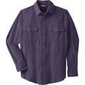 Men's Big & Tall Solid Double-Brushed Flannel Shirt by KingSize in Dark Purple (Size 8XL)