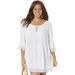 Plus Size Women's Giana Crochet Cover Up Tunic by Swimsuits For All in White (Size 22/24)