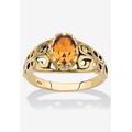 Women's Gold over Sterling Silver Open Scrollwork Simulated Birthstone Ring by PalmBeach Jewelry in November (Size 5)