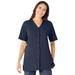 Plus Size Women's 7-Day Short-Sleeve Baseball Tunic by Woman Within in Navy (Size 22/24)