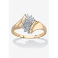 Women's Gold & Sterling Silver Diamond Cluster Ring by PalmBeach Jewelry in Gold (Size 8)