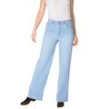 Plus Size Women's Wide Leg Stretch Jean by Woman Within in Light Wash Sanded (Size 20 WP)