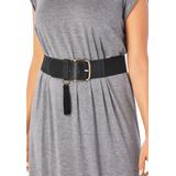 Women's Stretch Tassel Belt by Accessories For All in Black (Size XL)