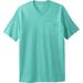 Men's Big & Tall Shrink-Less™ Lightweight Longer-Length V-neck T-shirt by KingSize in Tidal Green (Size 7XL)