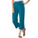 Plus Size Women's 7-Day Knit Capri by Woman Within in Deep Teal (Size M) Pants