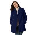 Plus Size Women's Wool-Blend Double-Breasted Peacoat by Woman Within in Navy (Size 30 W)