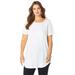 Plus Size Women's Crisscross-Back Ultimate Tunic by Roaman's in White (Size 14/16) Long Shirt