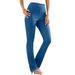 Plus Size Women's Straight-Leg Comfort Stretch Jean by Denim 24/7 in Light Stonewash Sanded (Size 22 WP)
