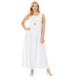 Plus Size Women's Denim Maxi Dress by Jessica London in White (Size 14)