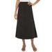 Plus Size Women's Stretch Denim Jegging Skirt by Jessica London in Black (Size 24) Flared Stretch Denim w/ Vertical Seams