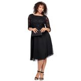 Plus Size Women's Embellished Lace & Chiffon Dress by Roaman's in Black (Size 20 W) Formal Evening