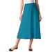 Plus Size Women's 7-Day Knit A-Line Skirt by Woman Within in Deep Teal (Size 6XP)