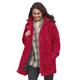 Plus Size Women's Fleece-Lined Taslon® Anorak by Woman Within in Classic Red (Size 1X) Rain Jacket