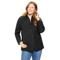 Plus Size Women's Zip-Front Quilted Jacket by Woman Within in Black (Size 1X)